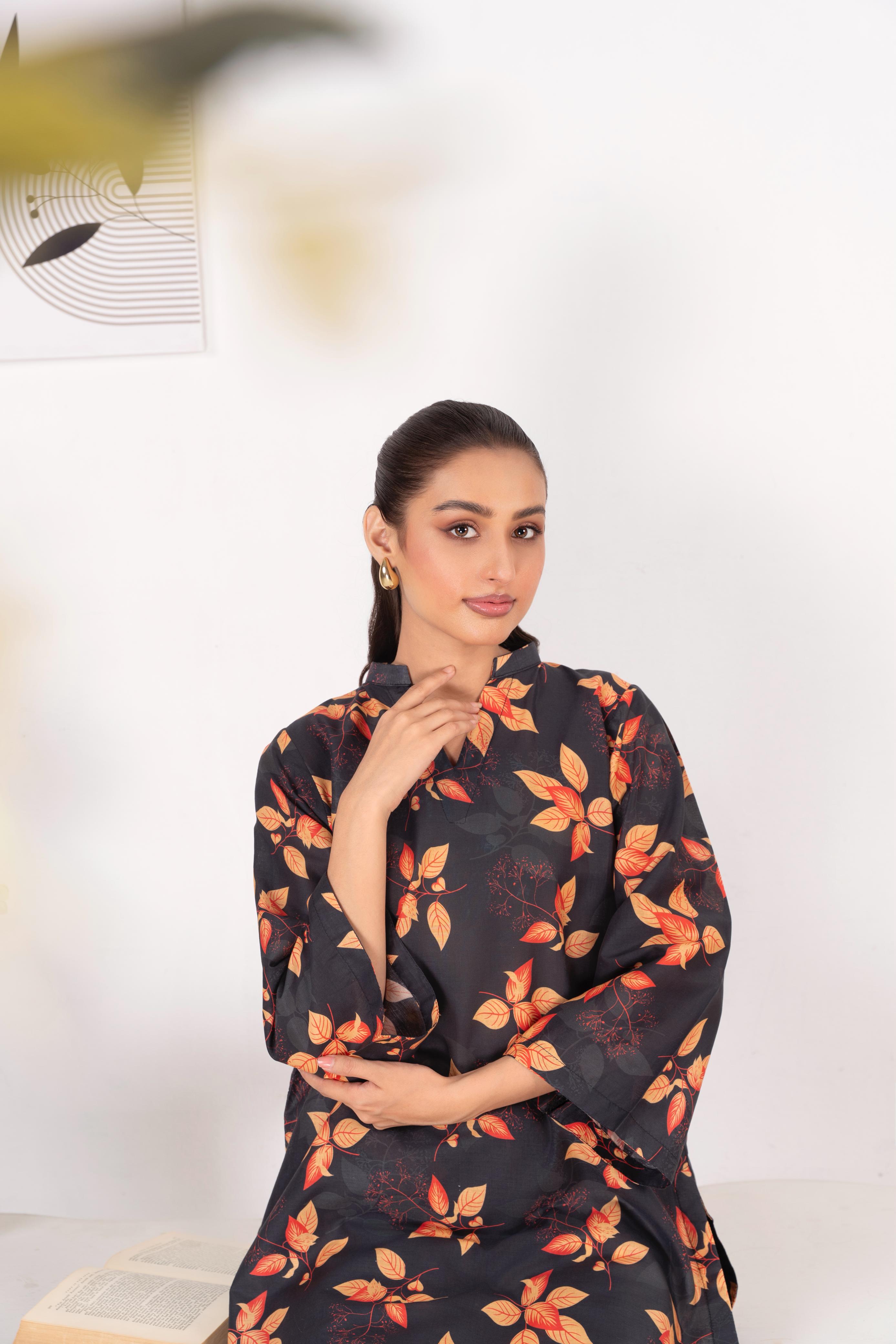 Unstitched Lawn 2Pc Printed (multi petals)