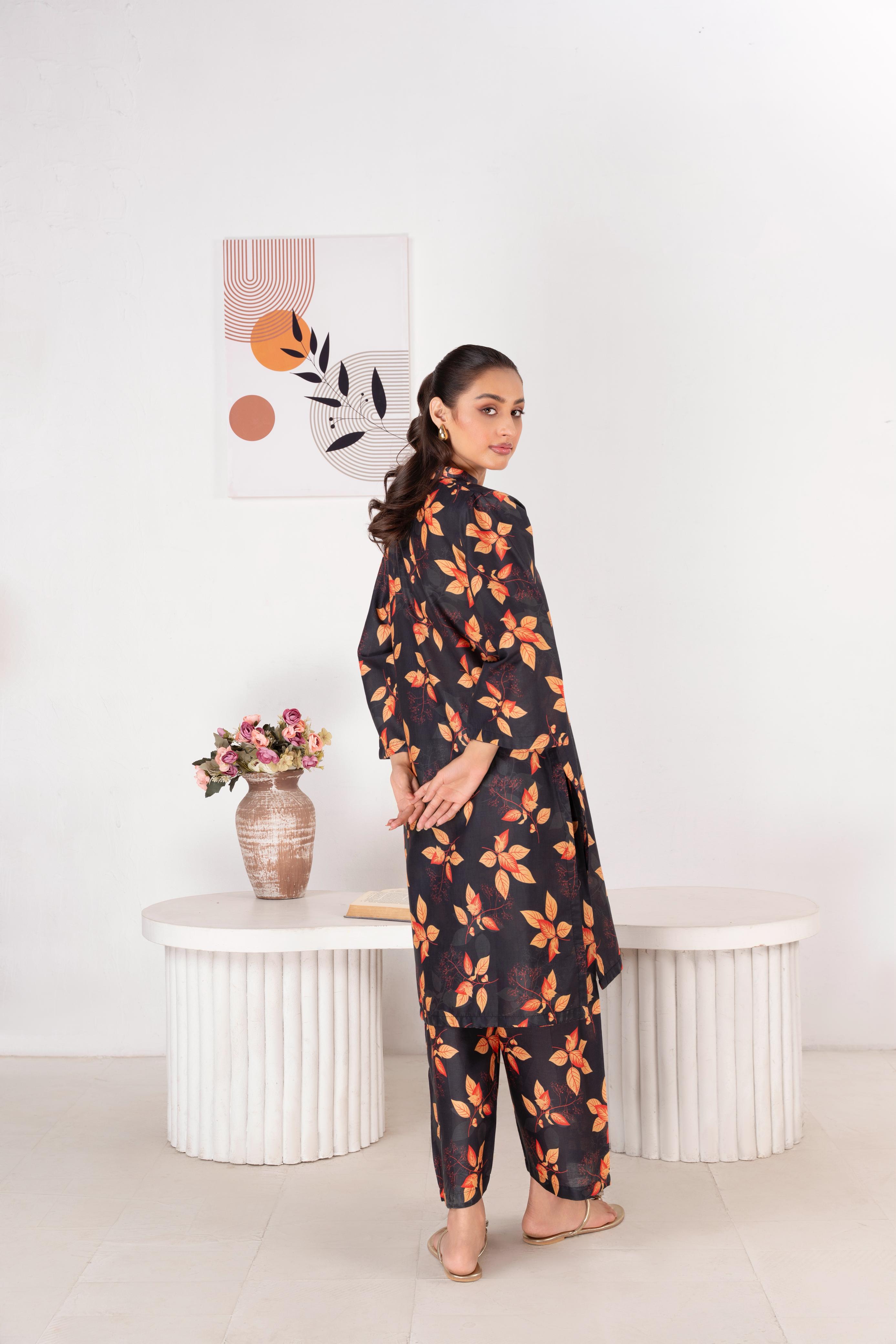 Unstitched Lawn 2Pc Printed (multi petals)