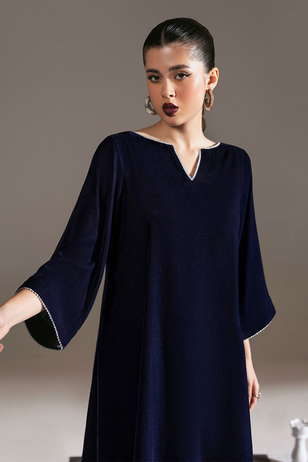 Navy Blue Velvet 2pc