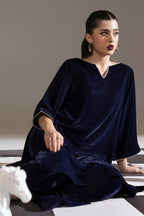 Navy Blue Velvet 2pc