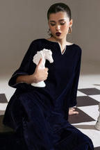 Navy Blue Velvet 2pc