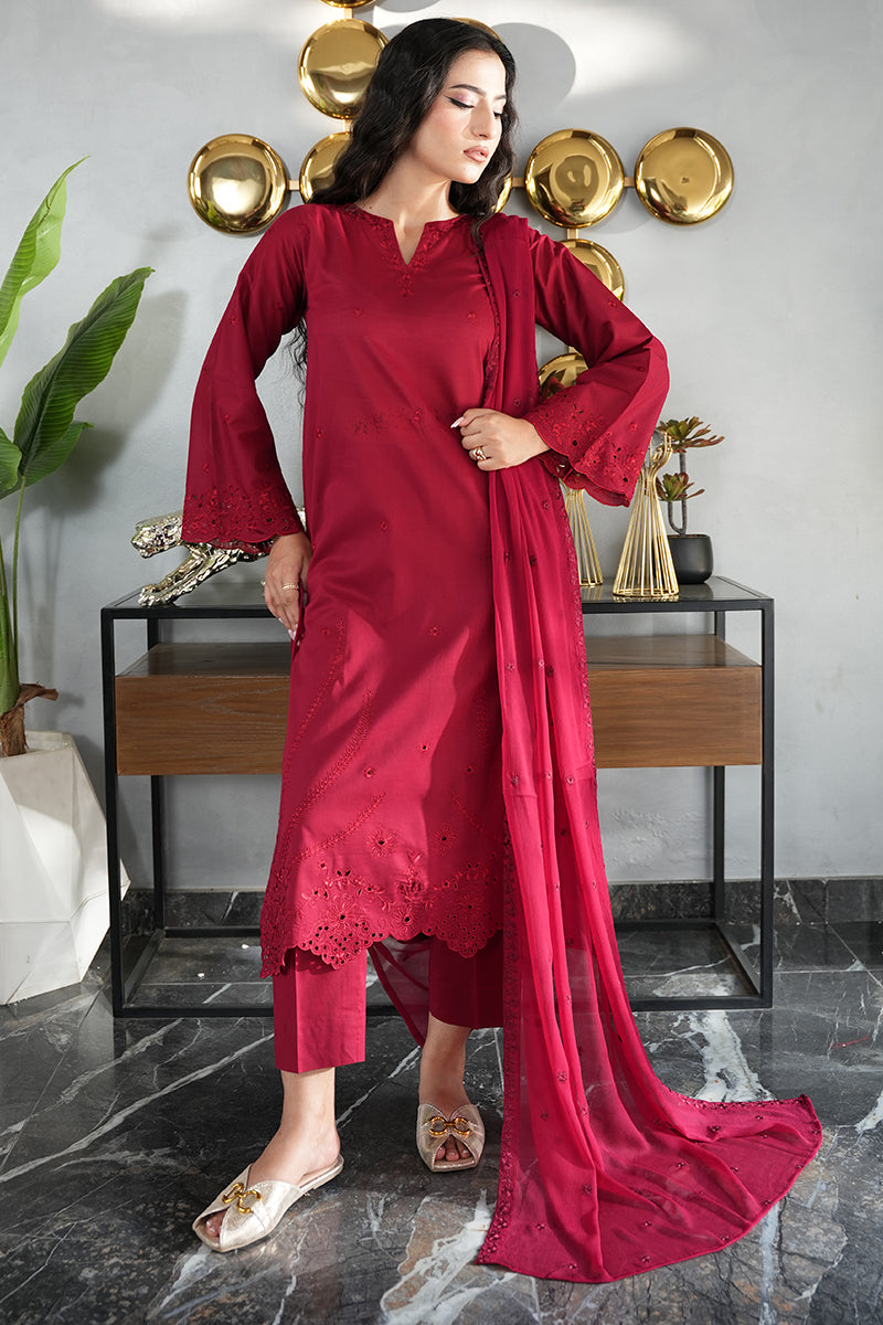 Maroon Jora 3pc