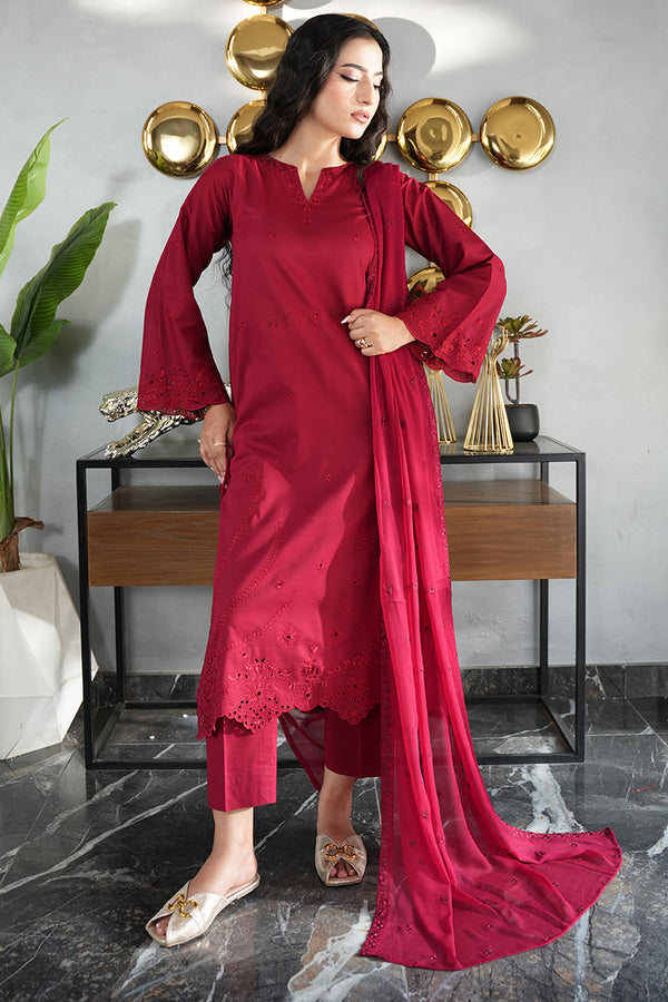 Maroon Jora 3pc