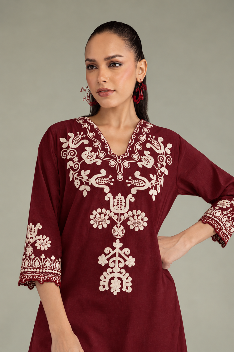 Mehru Maroon 2 Piece
