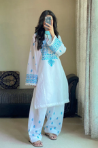 Sky Bloom 3PC (Farshi Shalwar)