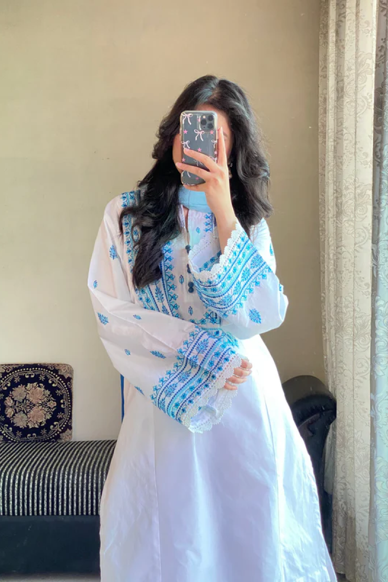 Sky Bloom 3PC (Farshi Shalwar)