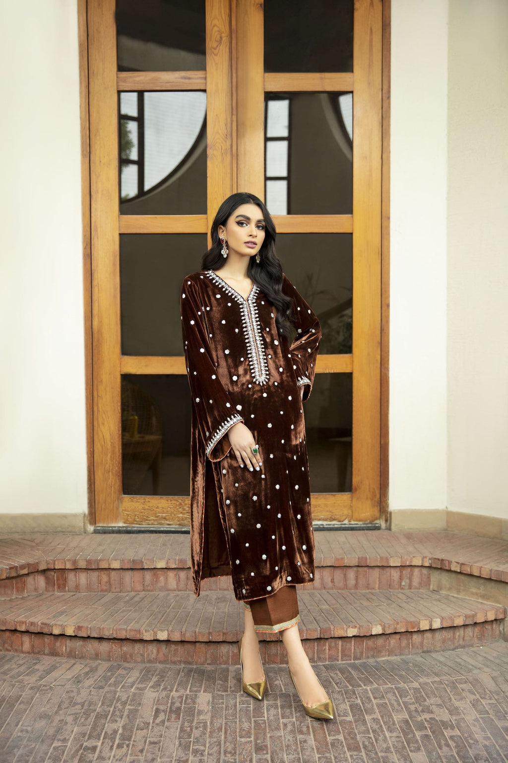 Brown Velvet 2 Piece