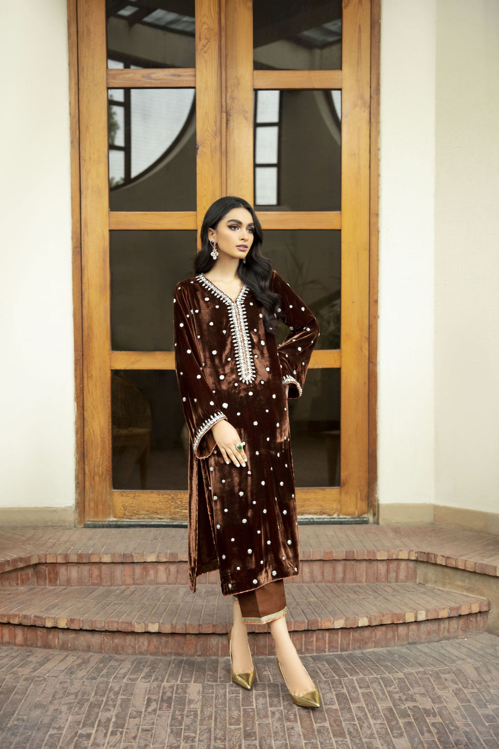 Brown Velvet 2 Piece