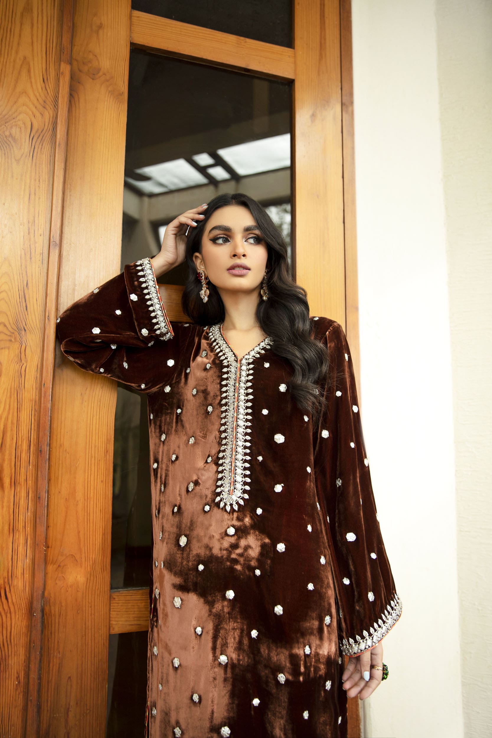 Brown Velvet 2 Piece