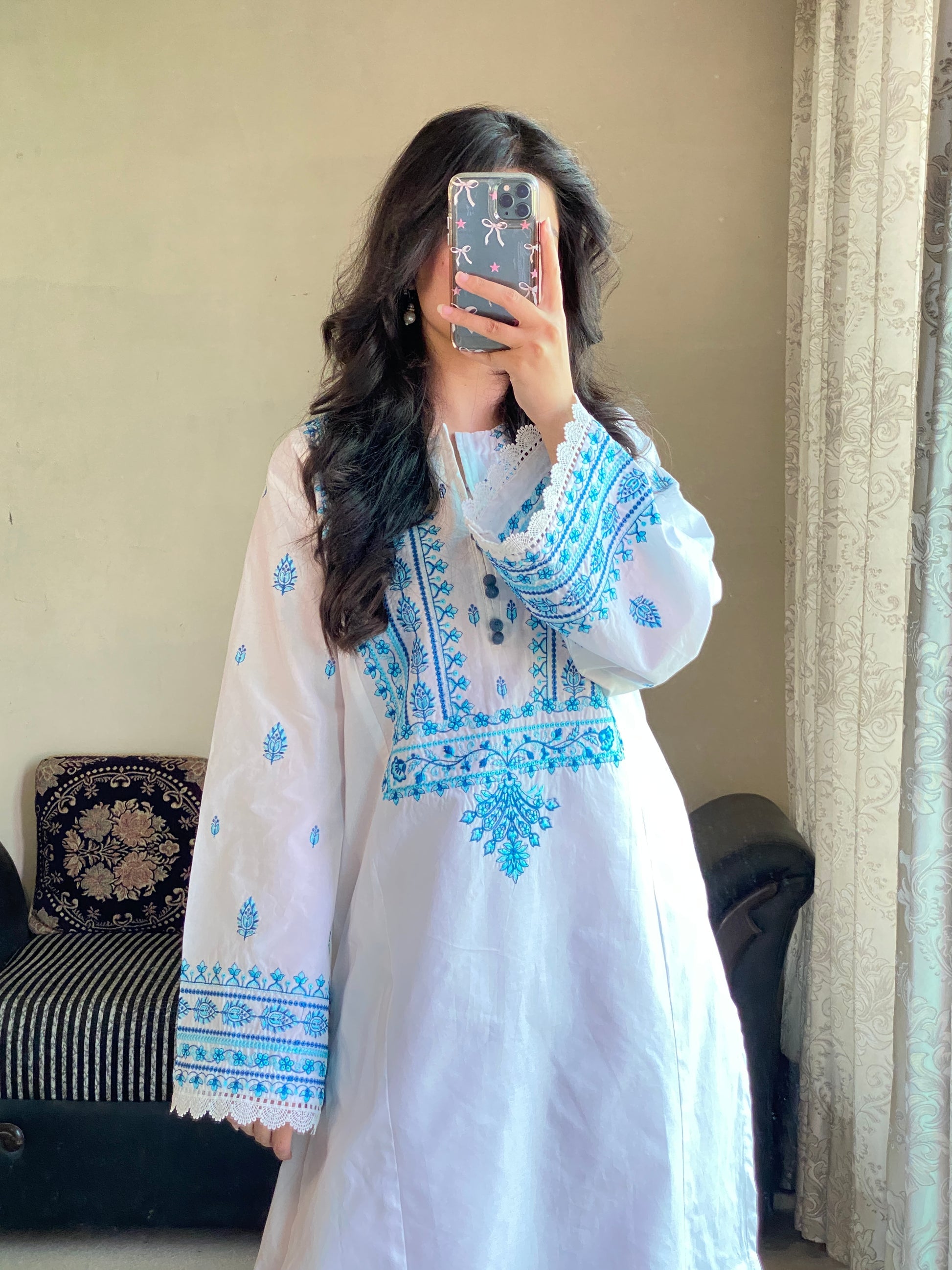 Sky Bloom 3PC (Farshi Shalwar)
