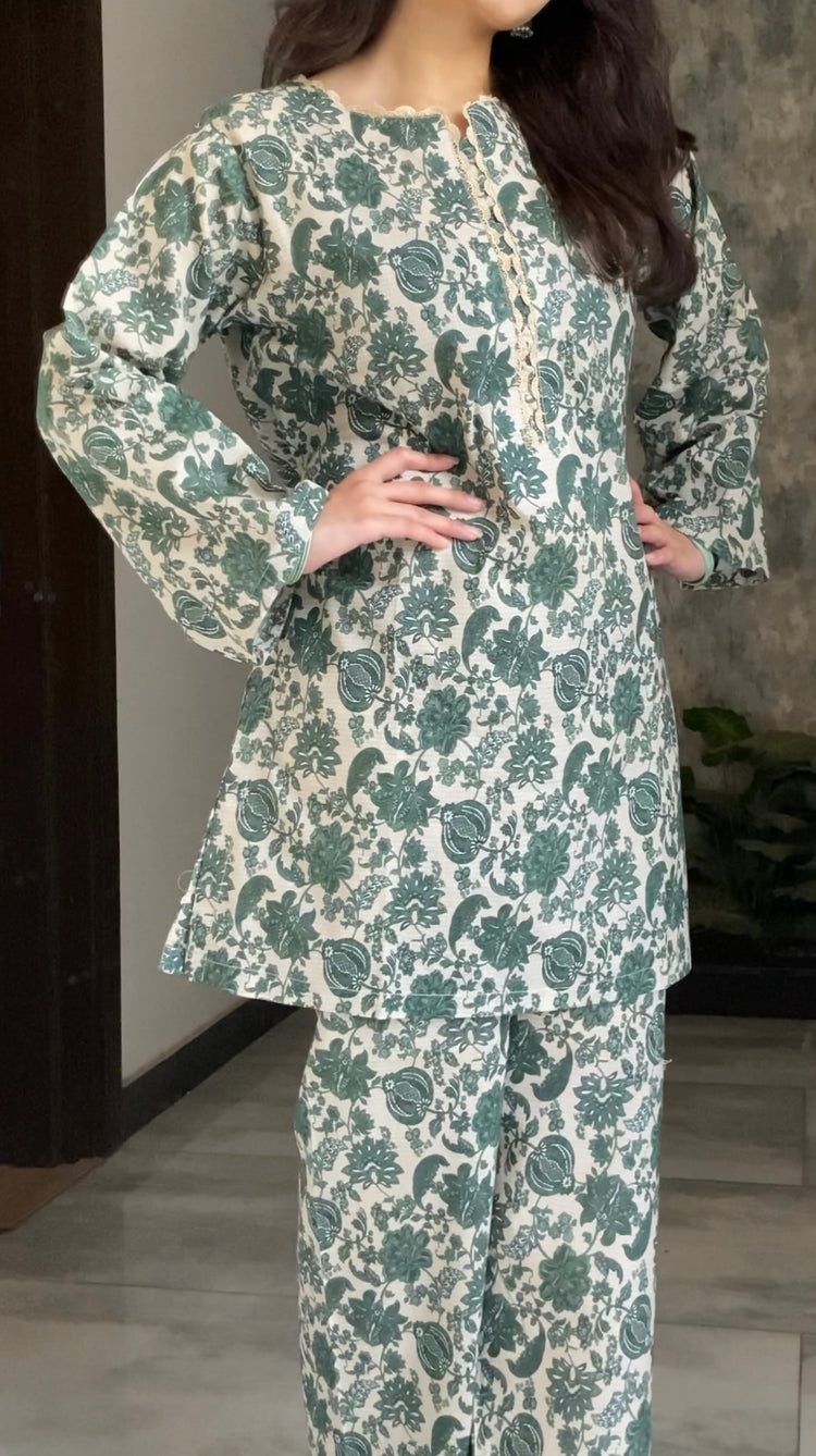 Green Printed 2 Piece (ON Sale)