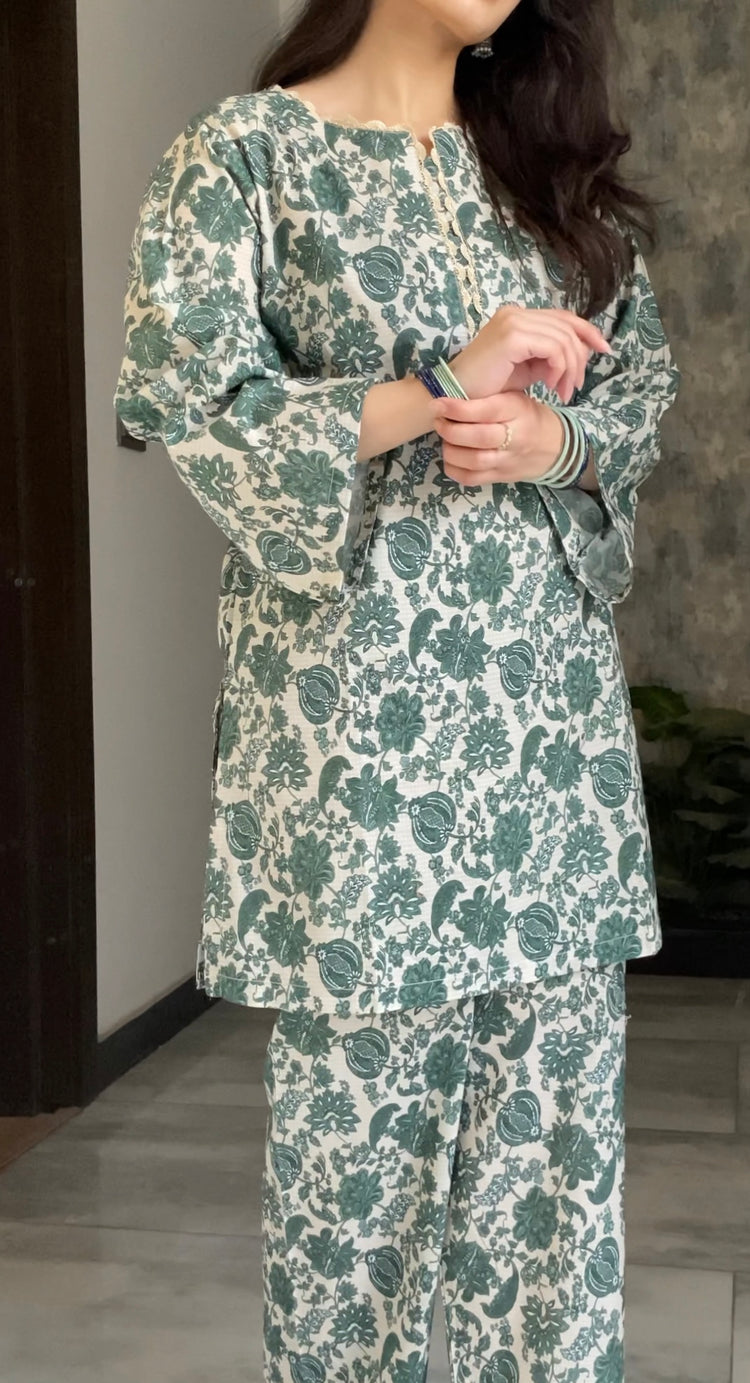 Green Printed 2 Piece (ON Sale)