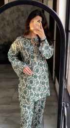 Green Printed 2 Piece