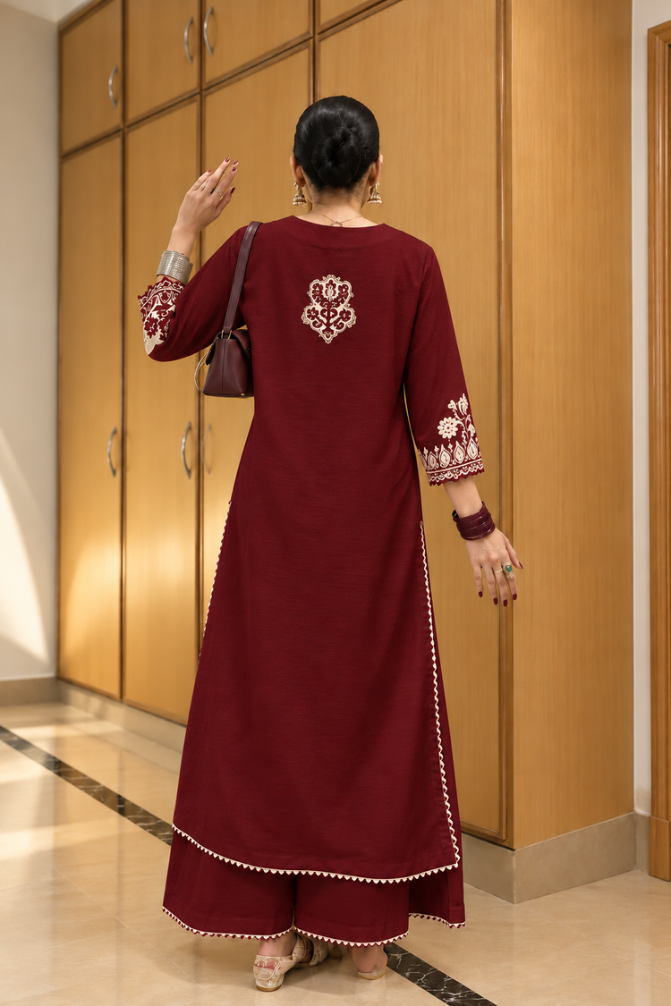 Mehru Maroon 2 Piece