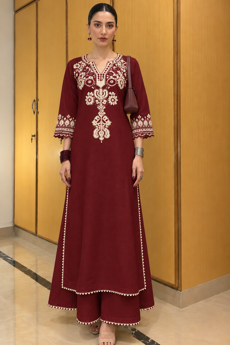 Mehru Maroon 2 Piece