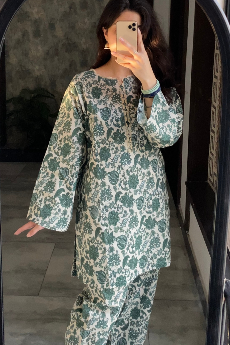 Green Printed 2 Piece (ON Sale)