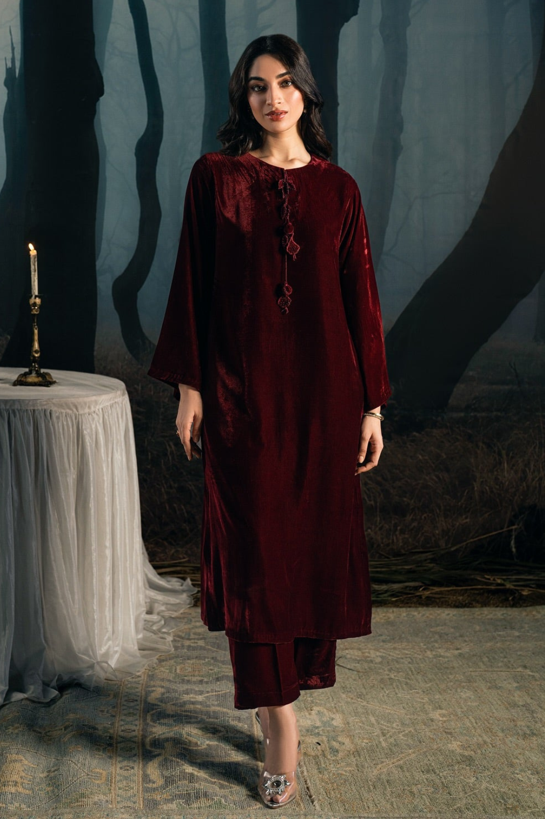 Maroon Velvet 2pc
