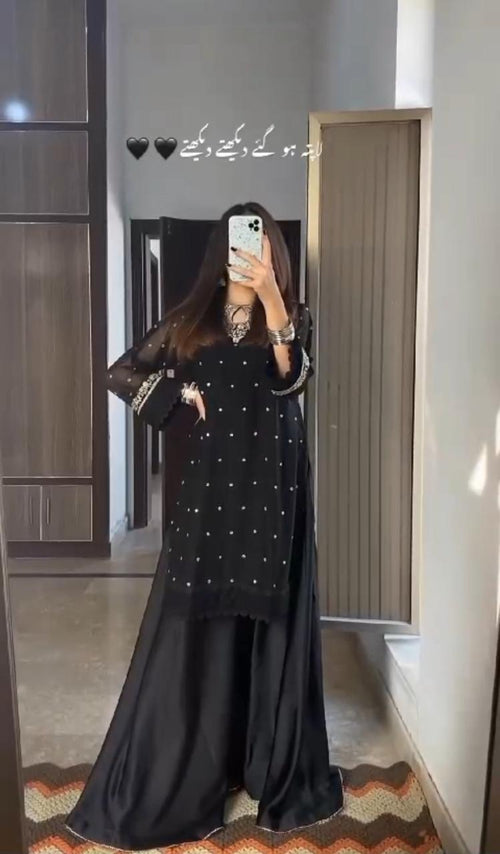 .HANIA 3 PC (BLACK) WITH SHRARA