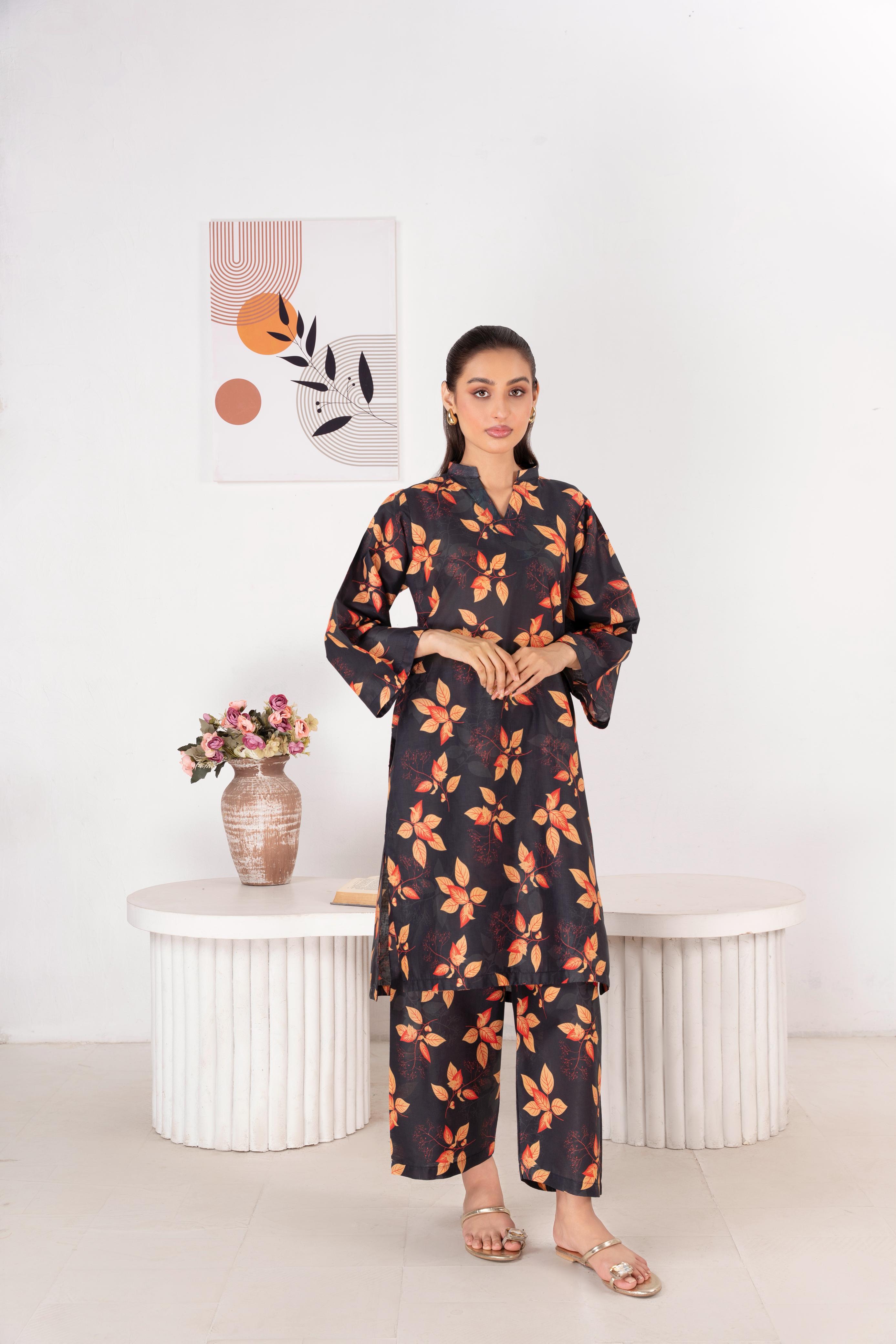 Unstitched Lawn 2Pc Printed (multi petals)