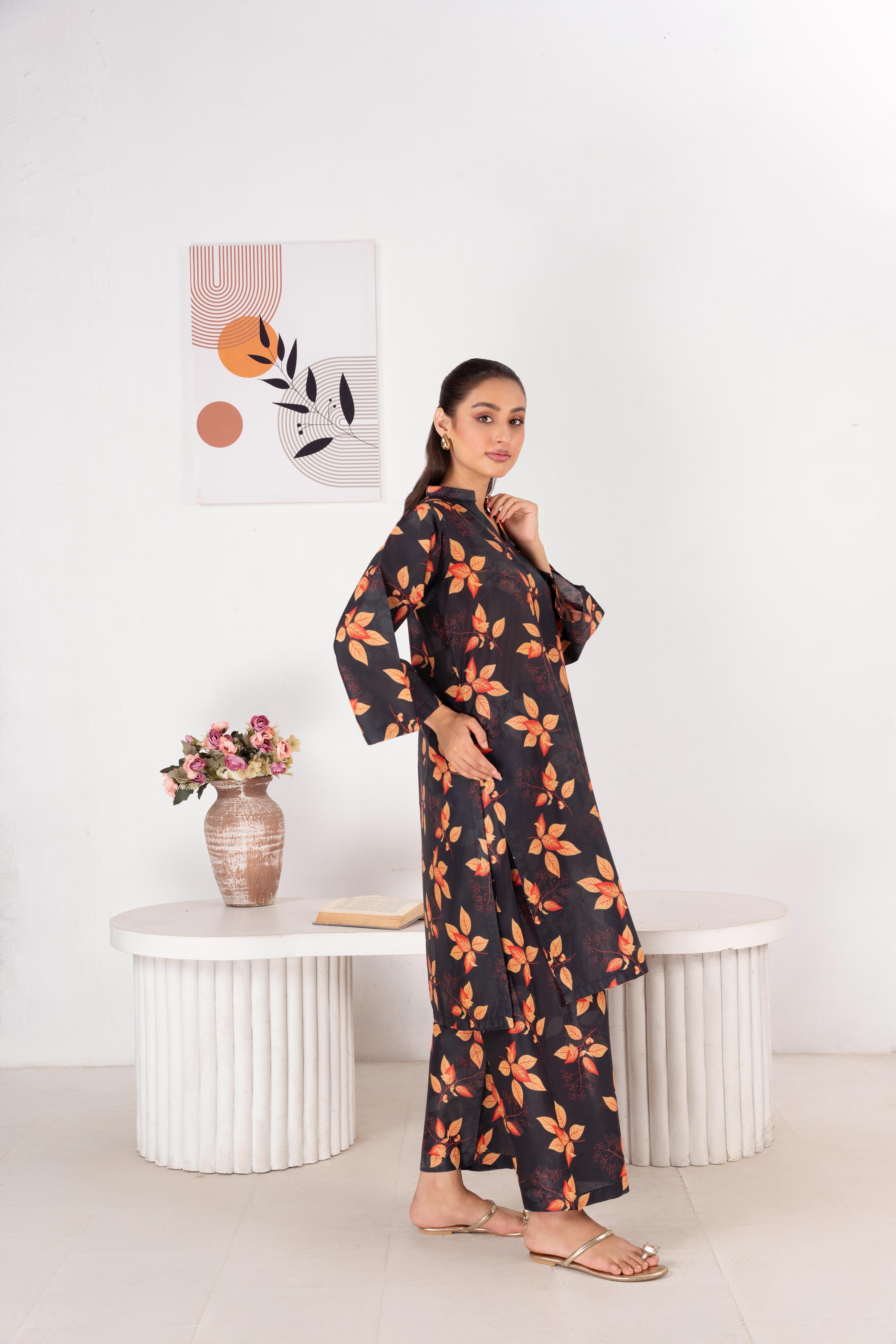 Unstitched Lawn 2Pc Printed (multi petals)