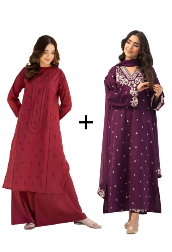 Extra 10% OFF (2 in 1) Amber 3pc + Kaashni 2pc - PEZ49