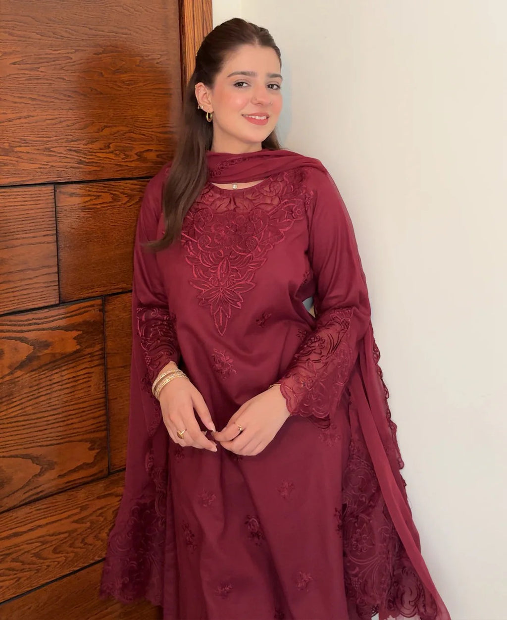 Maroon Caspian 3 Piece