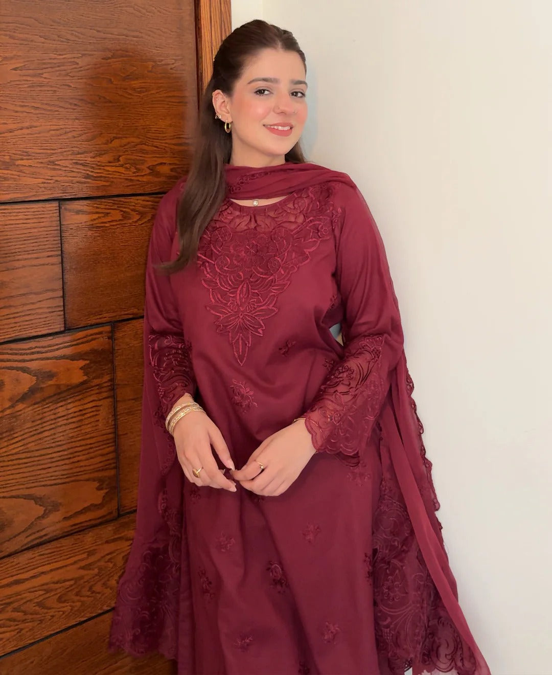Maroon Caspian 3 Piece
