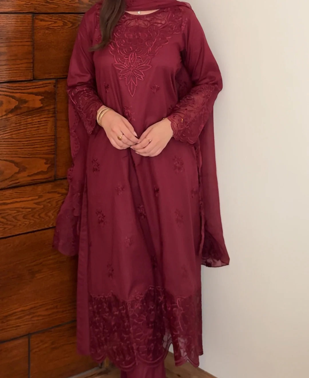 Maroon Caspian 3 Piece