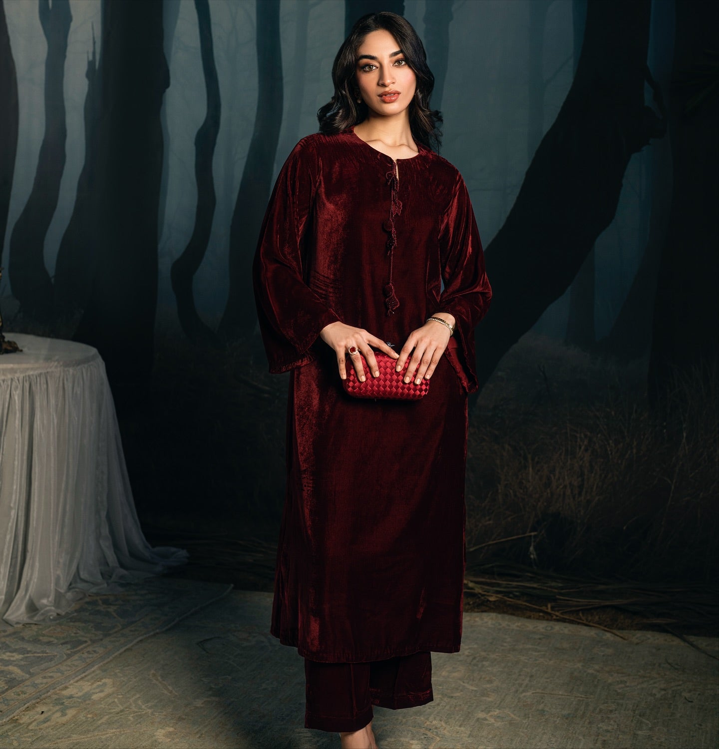 Maroon Velvet 2pc